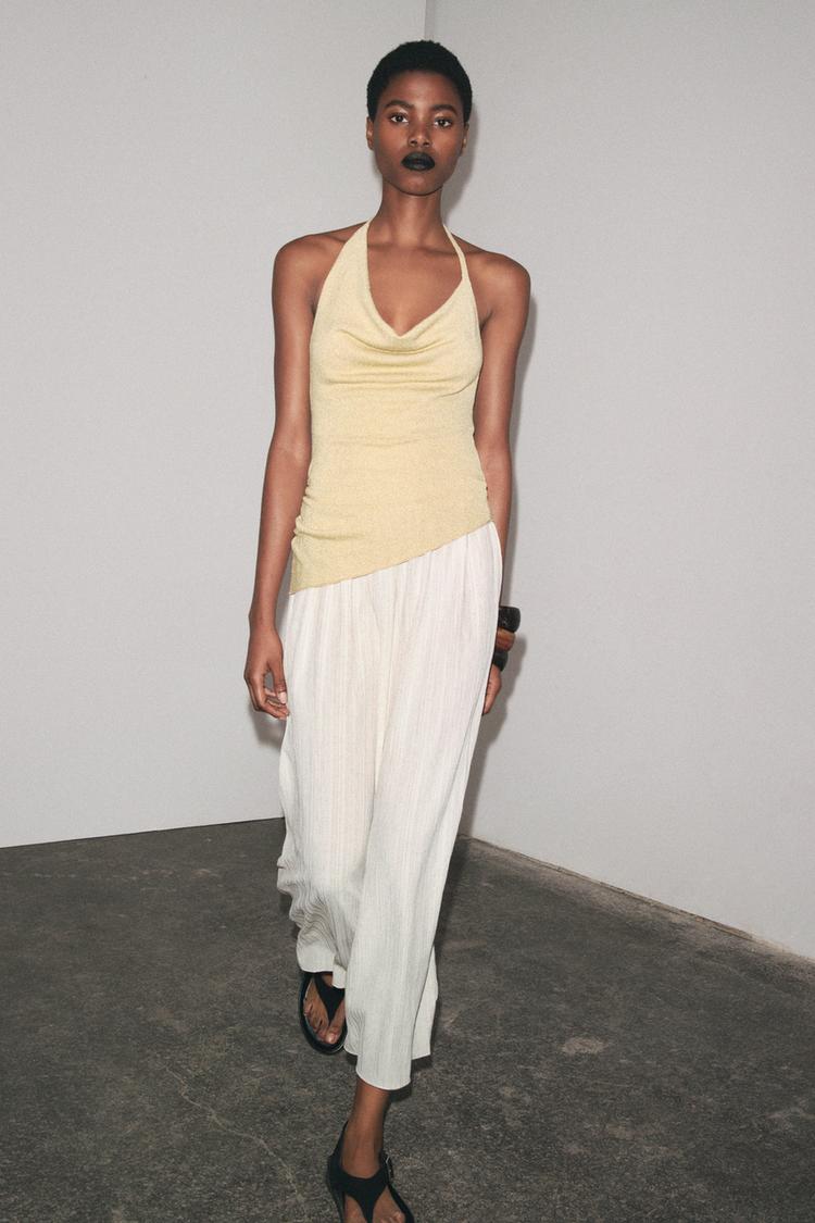 Contrast Halter Dress