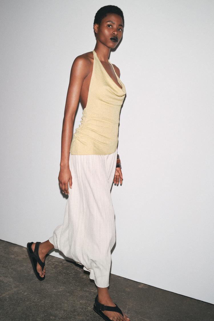 Contrast Halter Dress