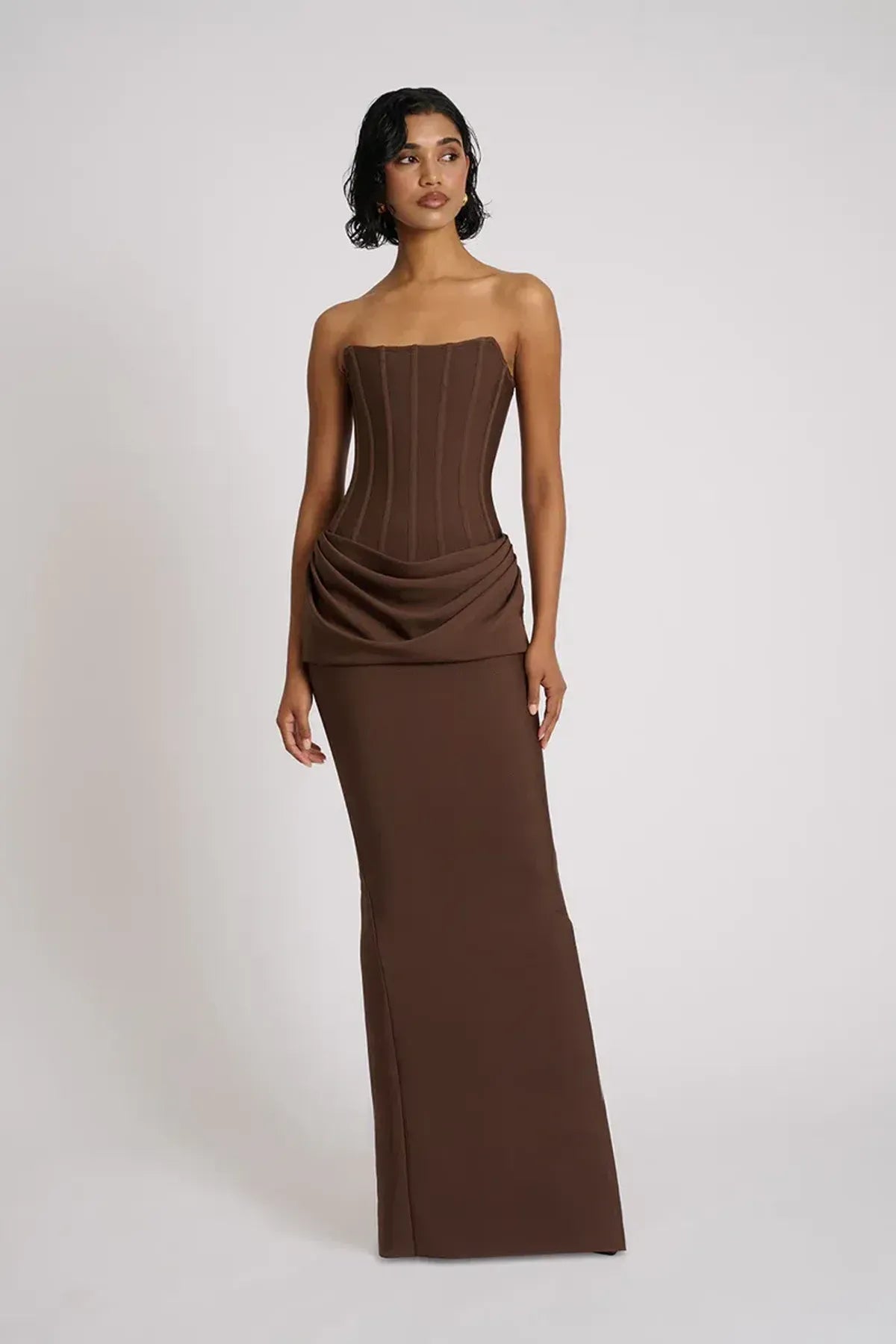 Cocoa Corset Maxi Dress
