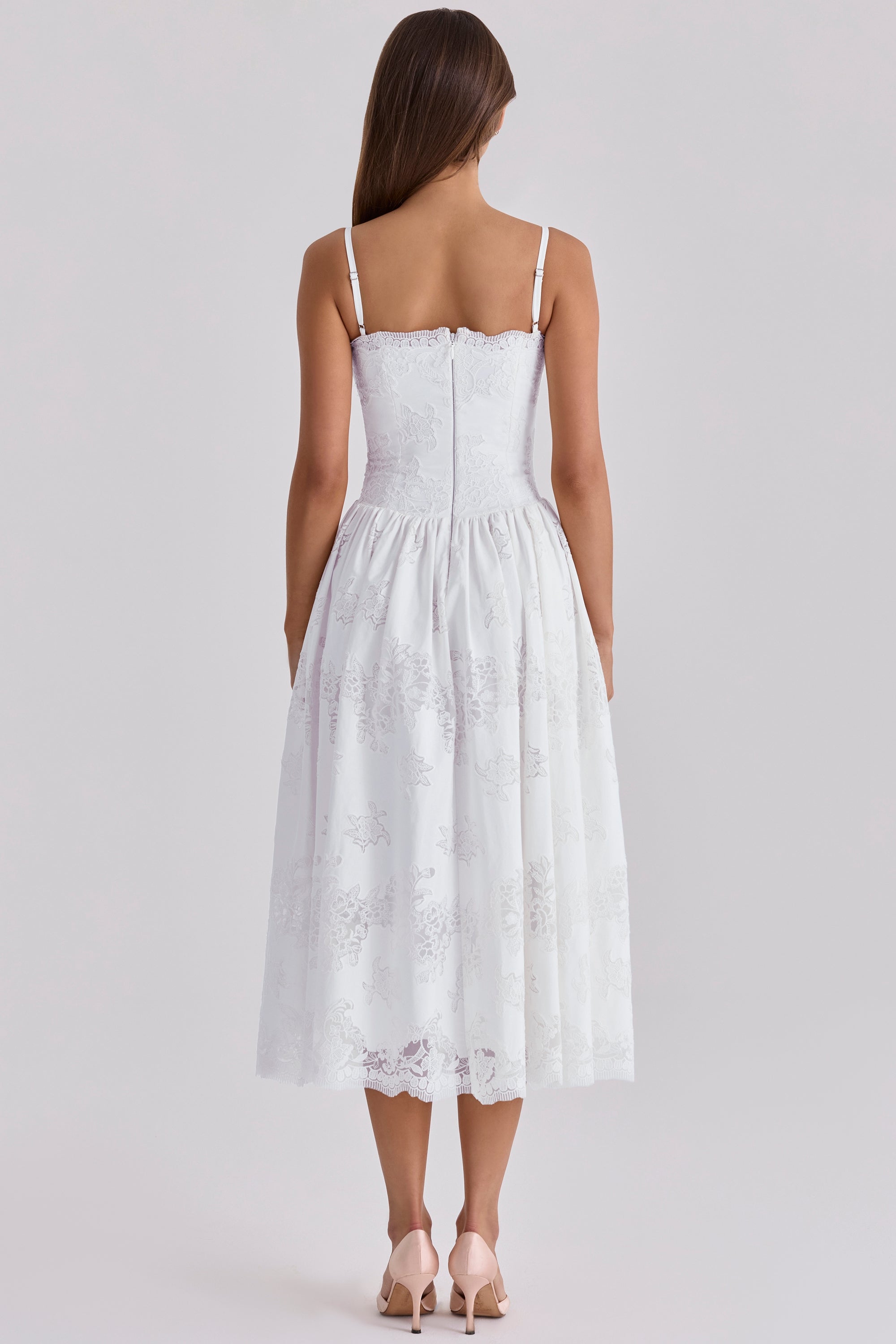 Ivory Bloom Lace Midi