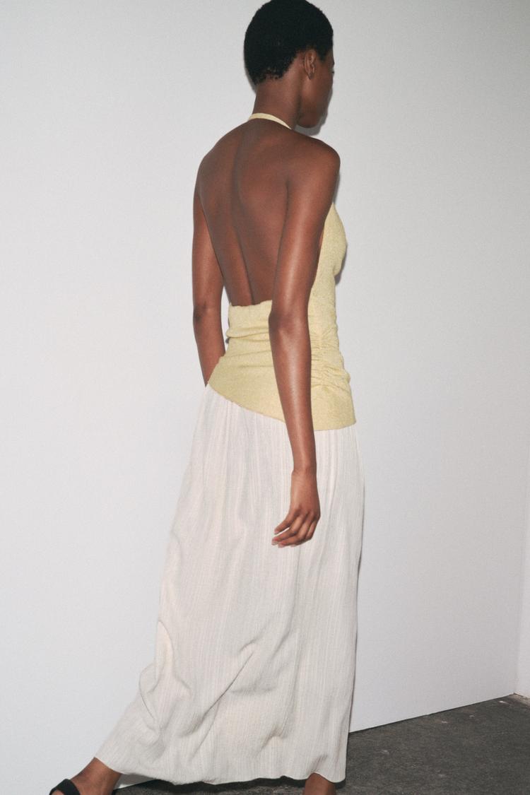 Contrast Halter Dress