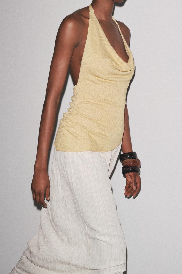 Contrast Halter Dress