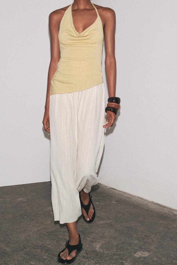 Contrast Halter Dress