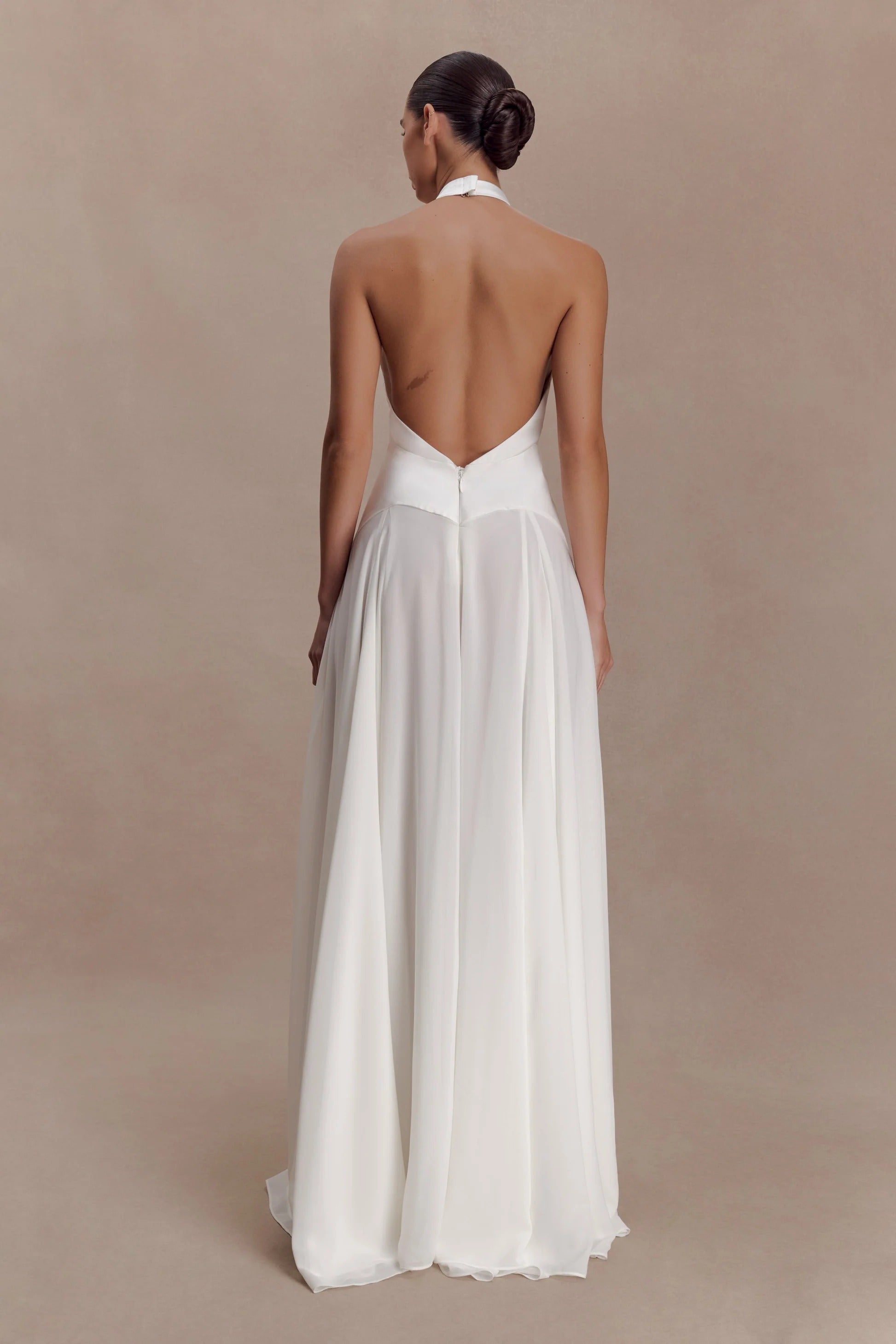 Celeste Ivory Halter Gown
