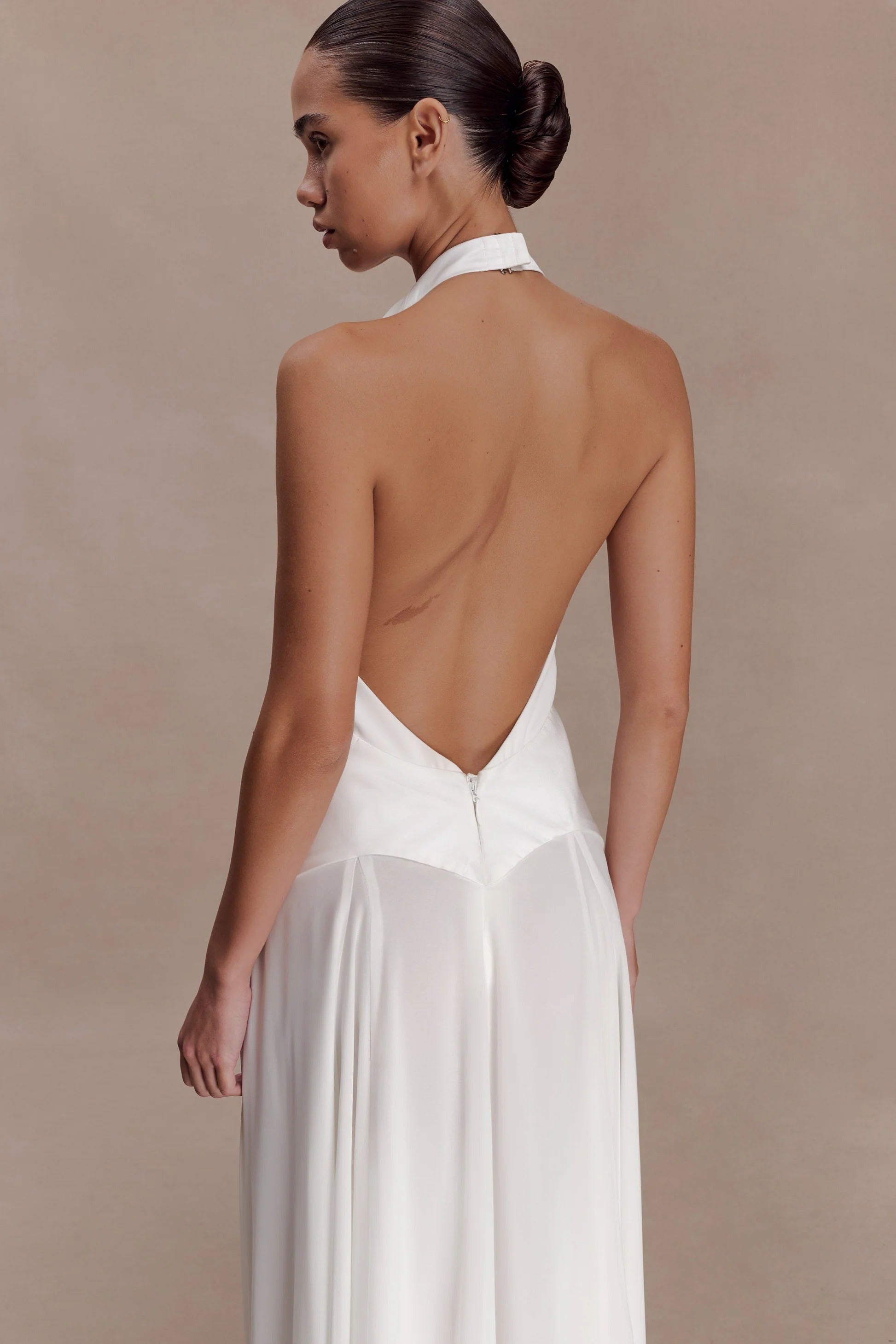 Celeste Ivory Halter Gown