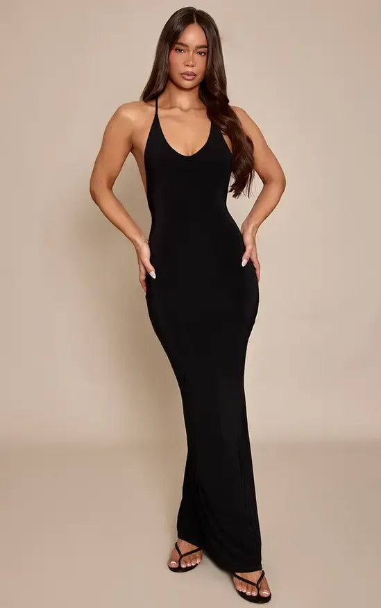 Midnight Open Back Dress