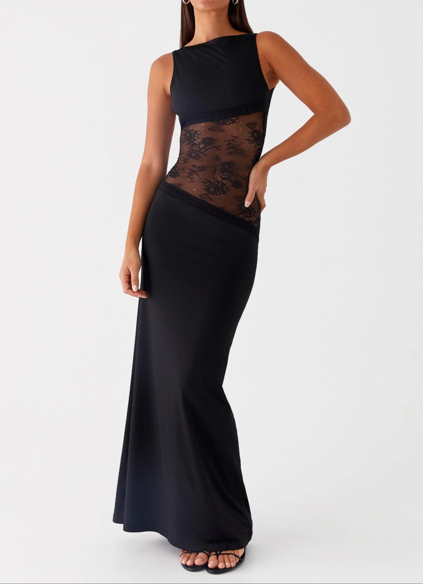 Midnight Lace Maxi Dress